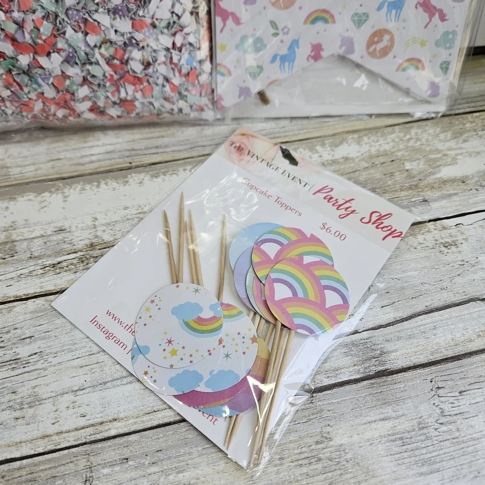 Vibrant Rainbow UNICORN Party Decorations Set